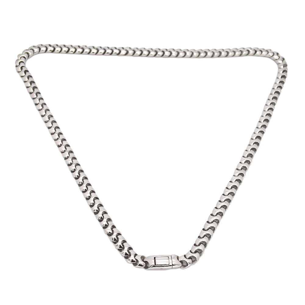 8mm Flat Men Stainless Steel Herringbone Chain Necklace