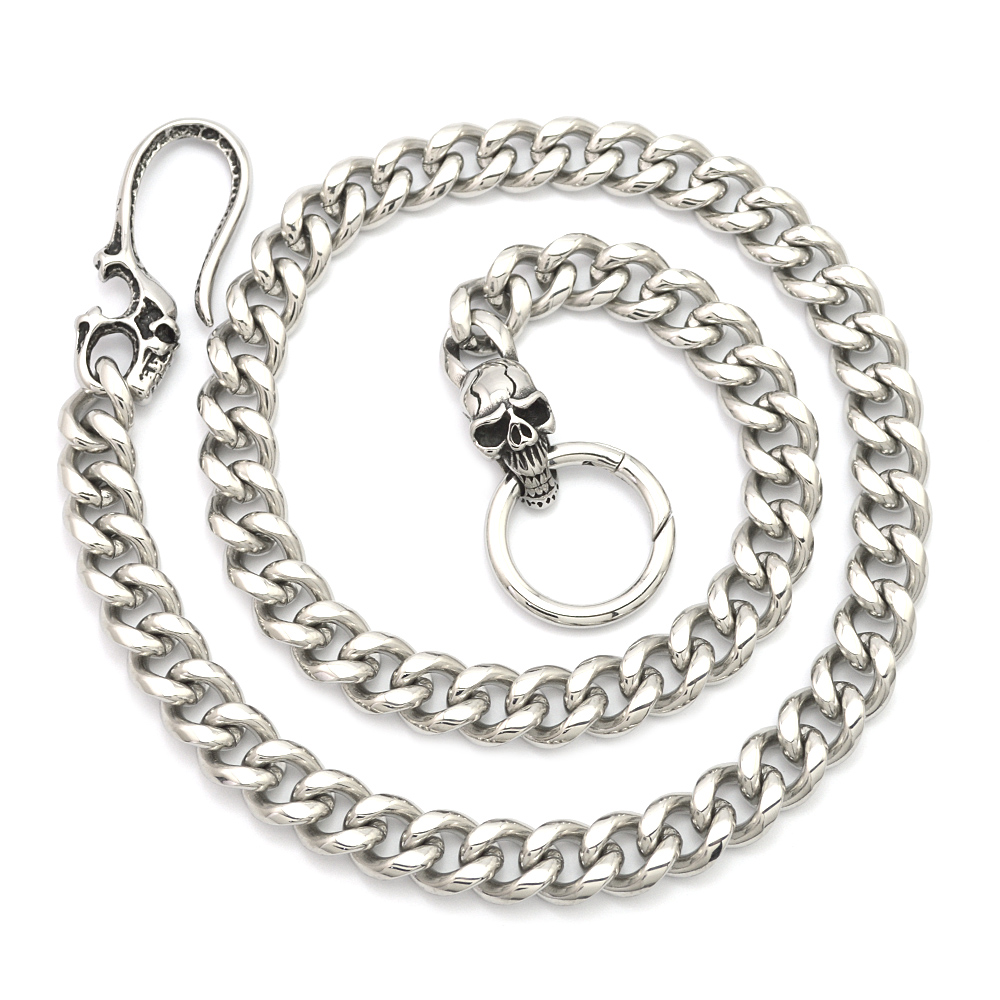 Custom Gothic Silver Motorcycle Biker Wallet Chain for Men