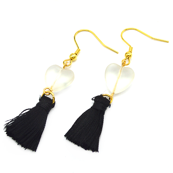 Custom Long Dainty Cotton Yarn Tassel Earring for Women