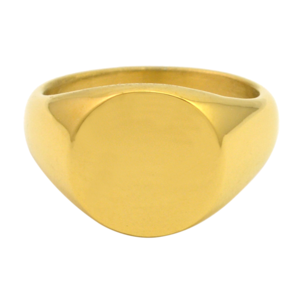 Custom Made 18K Gold Stainless Steel Blank Signet Ring