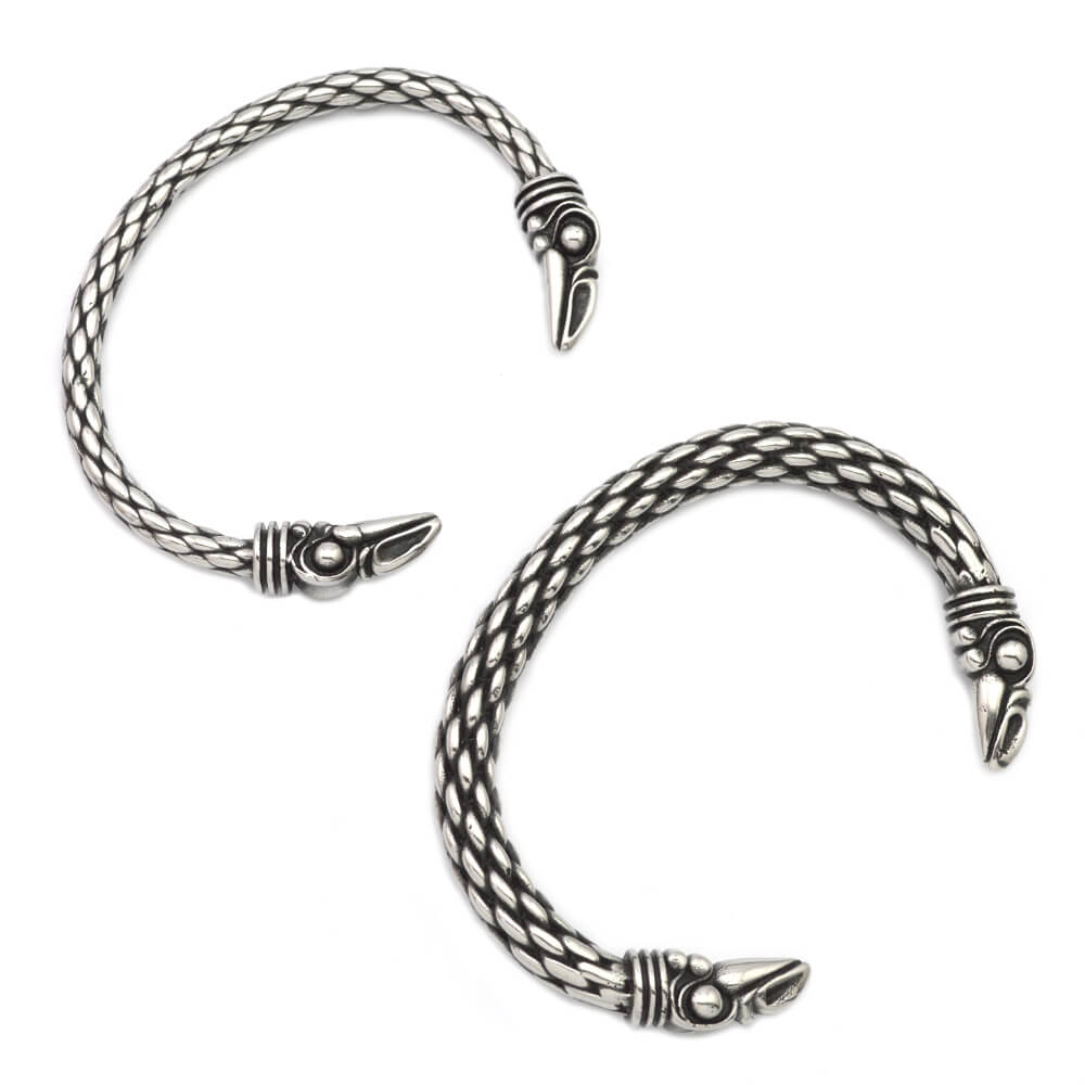 Custom Stainless Steel Open Hand Raven Cuff Bracelet Women