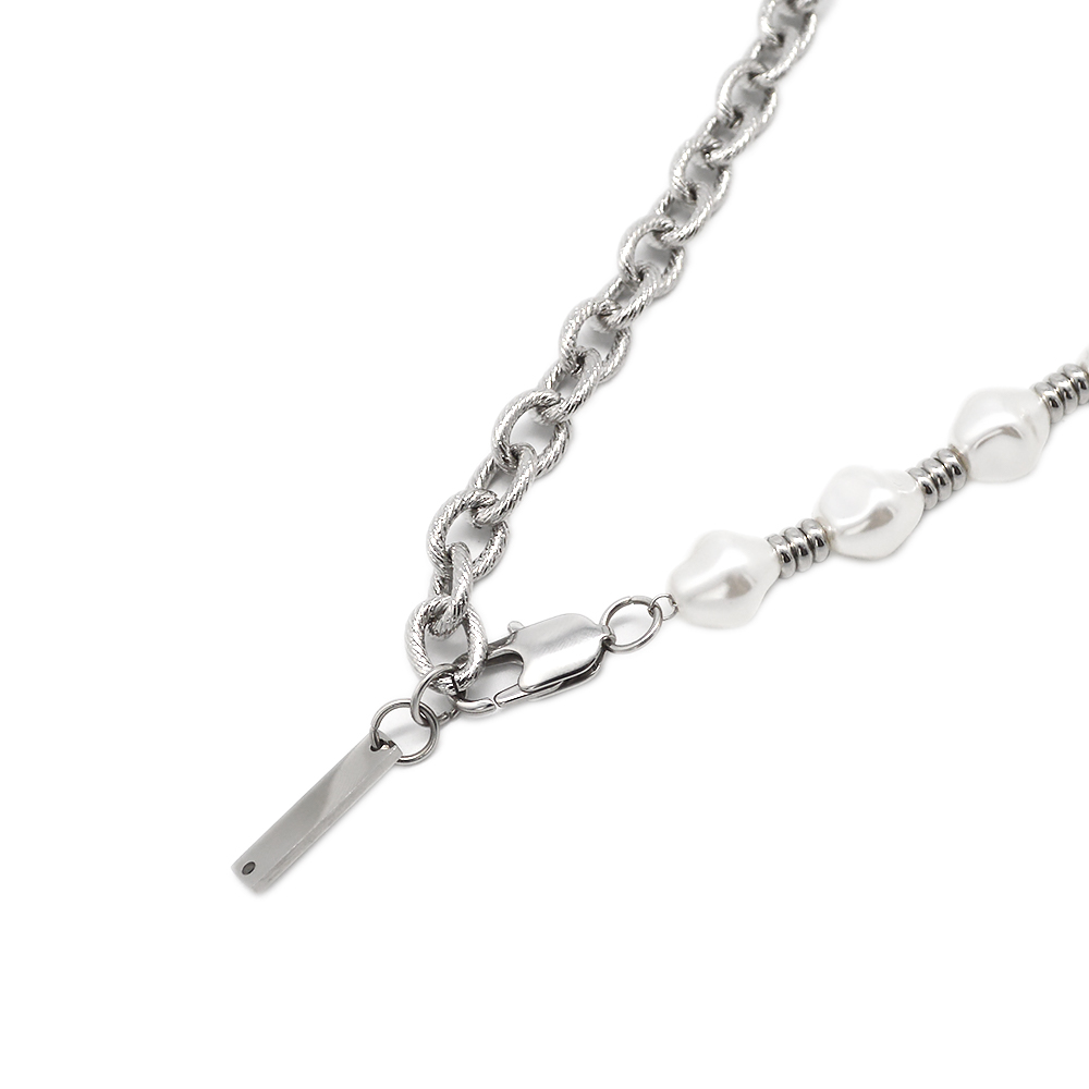 Irregular Freshwater Pearl Necklace Stainless Steel for Women