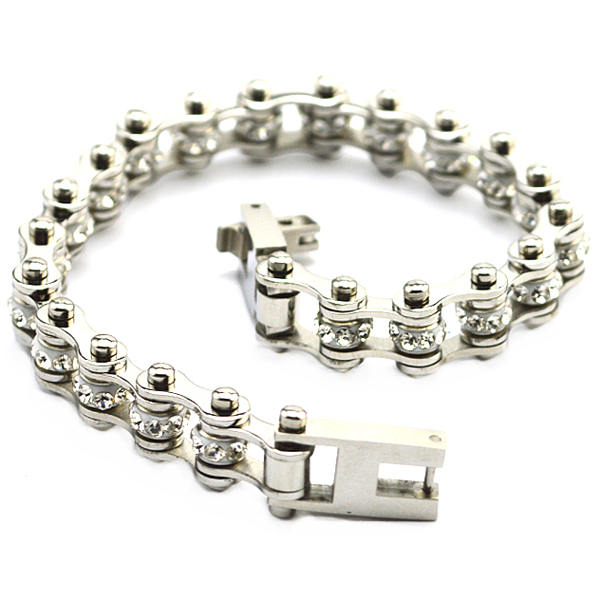 Ladies Mini Stainless Steel Motorcycle Bike Chain Bracelet