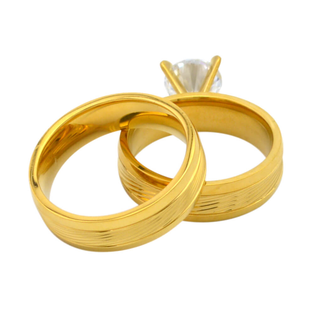 Minimalist stainless steel couple ring