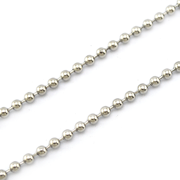 Silver Stainless Steel Ball Chain Necklace w Lobster Clasp