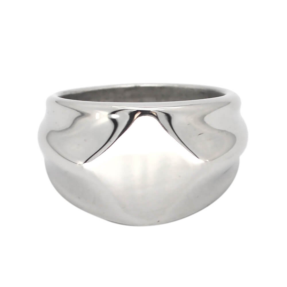 Tarnish Free Silver Solid Plain Chunky Stainless Steel Ring