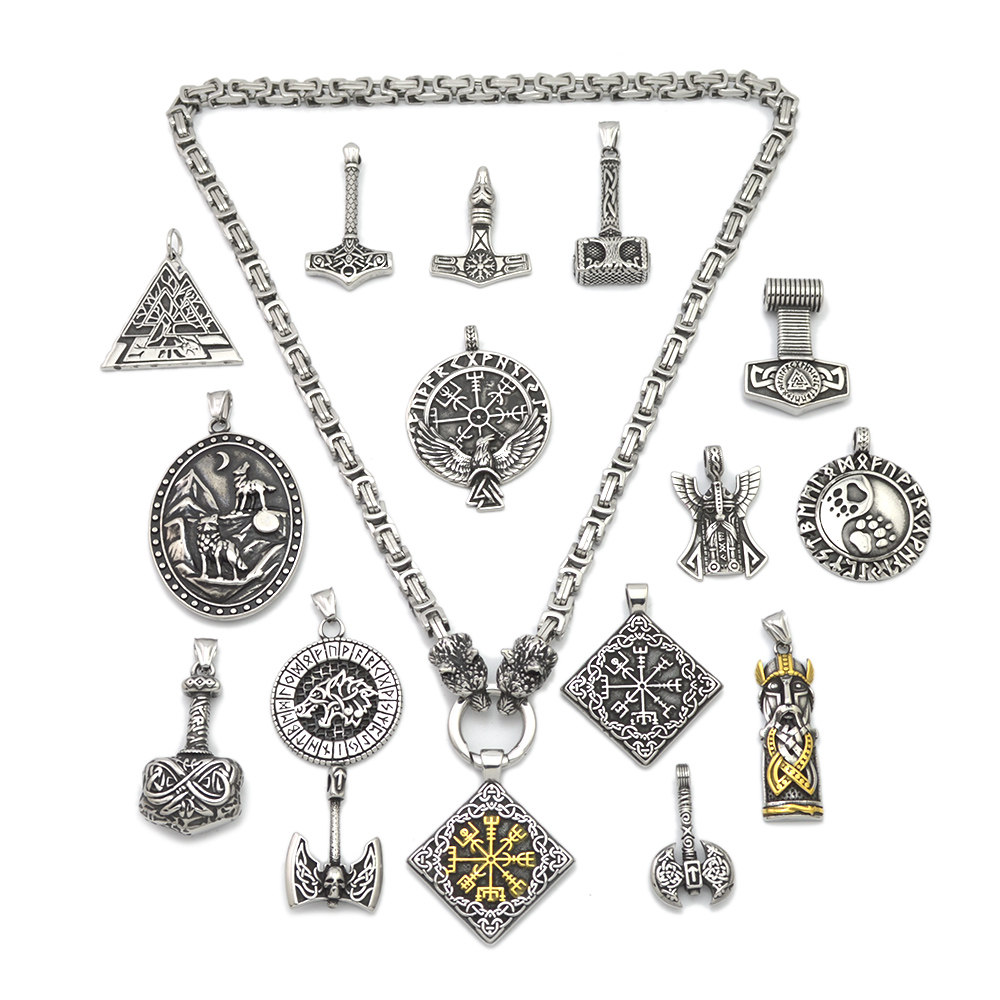 Viking Talisman Thor Hammer Rune Mjolnir Necklace For Men