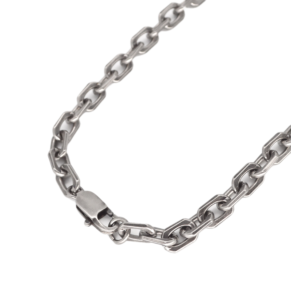 Vintage Silver Single Stainless Steel Loop in Loop Chain